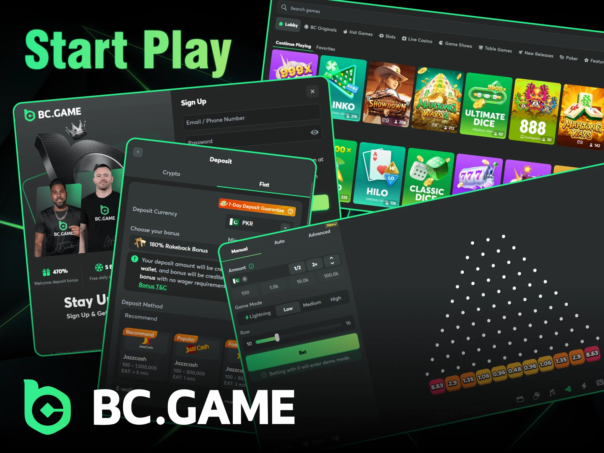 A few simple steps to start playing that will lead to winning on BC Game.