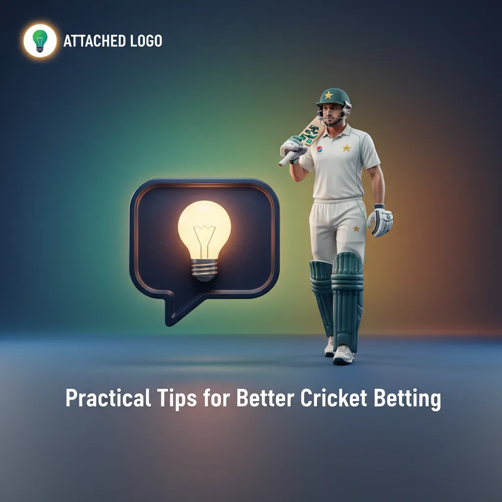 Infographic of cricket betting tips: form, pitch/weather, data, bankroll, markets, timing; BC Game live odds tools.