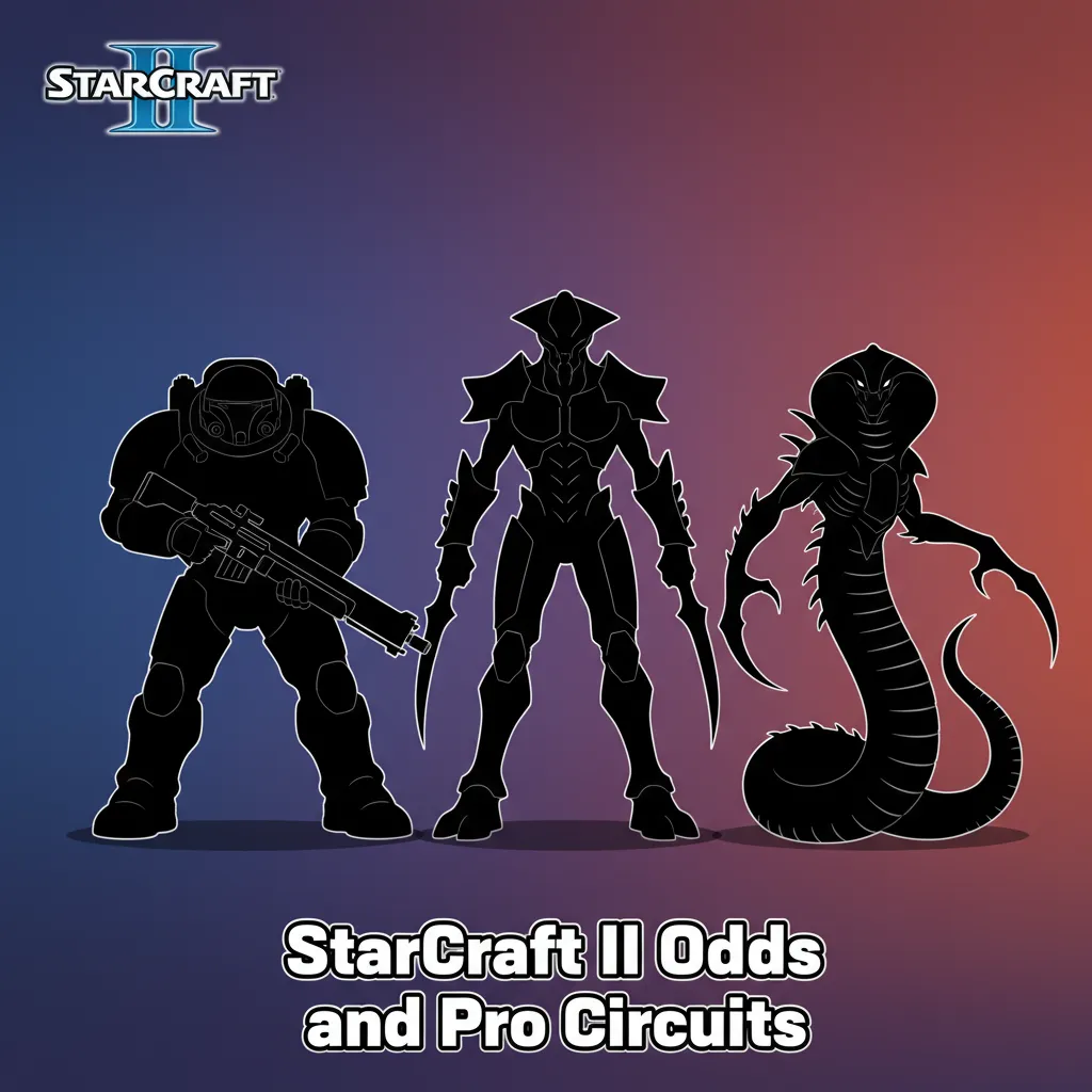 Graphic of StarCraft II betting markets and tournaments: IEM Katowice, GSL, DreamHack, TSL, WTL; live and pre-match odds.