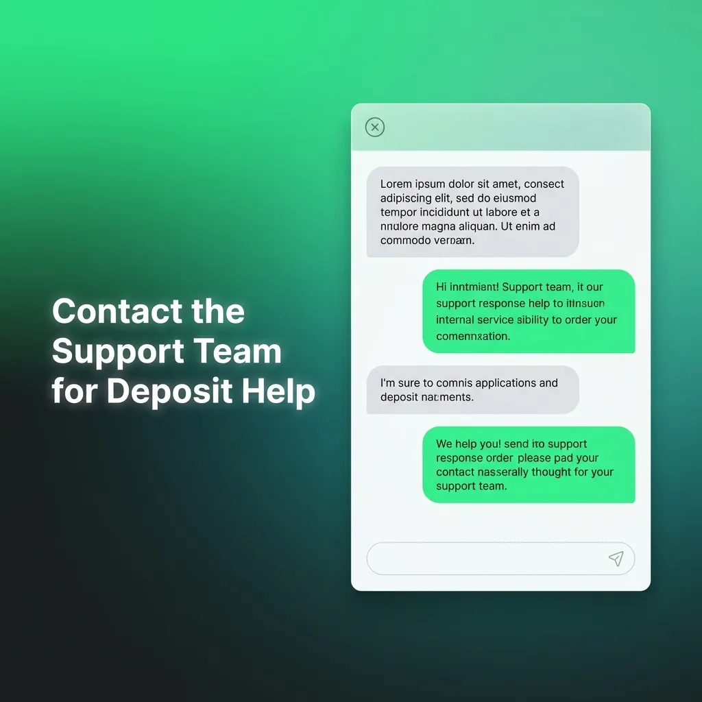 Support team contact options: live chat, email, help center, and Telegram for deposit assistance and troubleshooting.